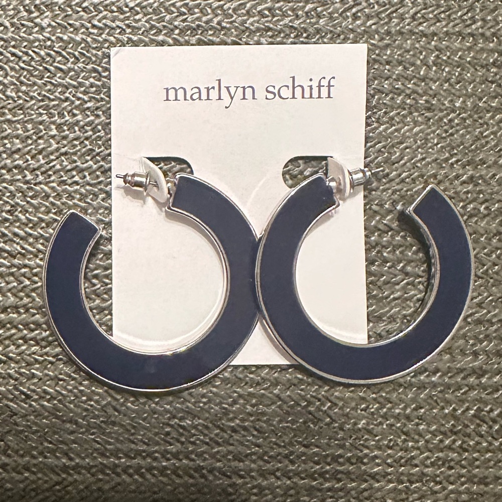 Marlyn Schiff Blue hoop earrings